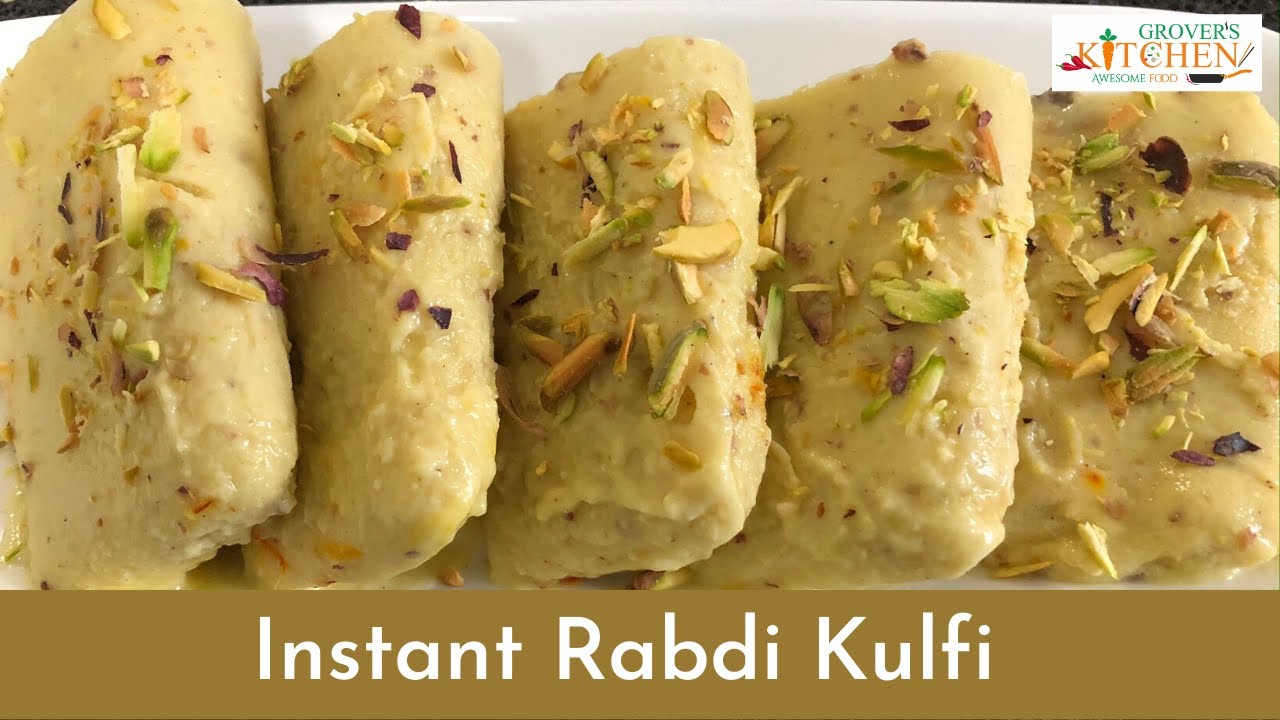 Instant Rabdi Kulfi | Homemade Rabdi Kulfi | Grover's Kitchen | Kesar Pista Rabdi Kulfi