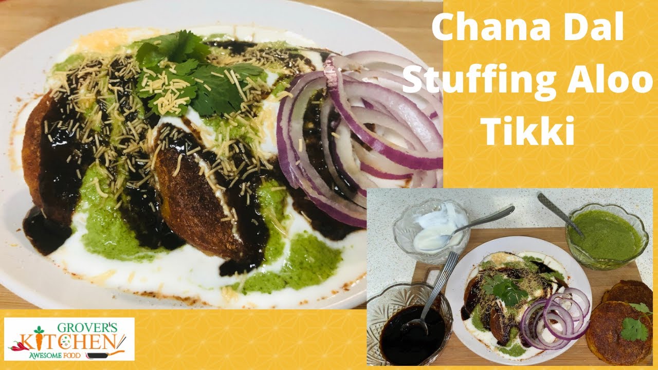 Chana dal stuffing aloo tikki chaat | Grover's Kitchen